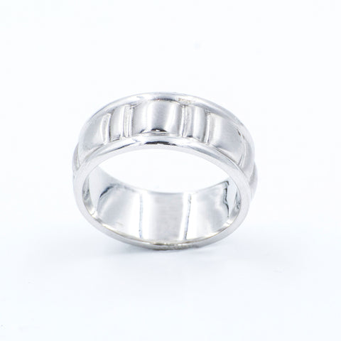Handmade Men's 14k White Gold Wedding Band. Heavy Duty. Ring size 10