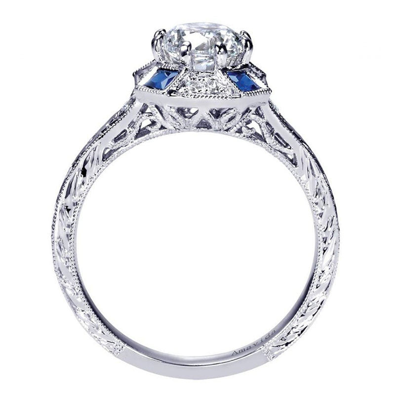Amavida Platinum Engagement Mounting with Sapphires