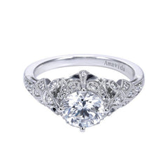 Amavida Platinum Vintage Inspired Engagement Mounting