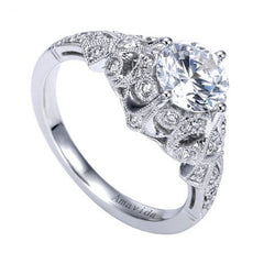 Amavida Platinum Vintage Inspired Engagement Mounting