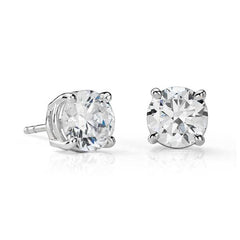  Three Quarter Carat Round Diamonds Stud Earrings