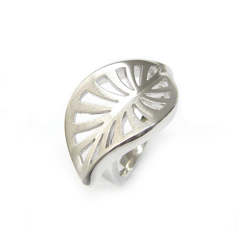Sterling Silver Leaf Ring by Breuning