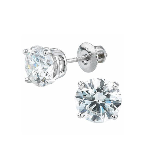 Two Thirds Carat Round Brilliant Diamonds Studs