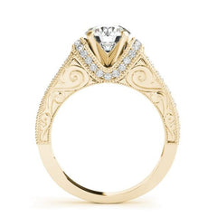 Yellow Gold Vintage Inspired Diamond Engagement Ring