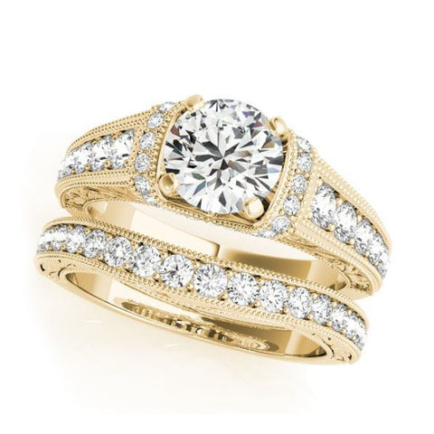 Yellow Gold Vintage Inspired Diamond Engagement Ring