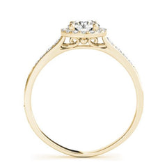 Round Halo Diamond Engagement Ring in Yellow Gold