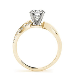 Crisscross diamond engagement ring in yellow gold