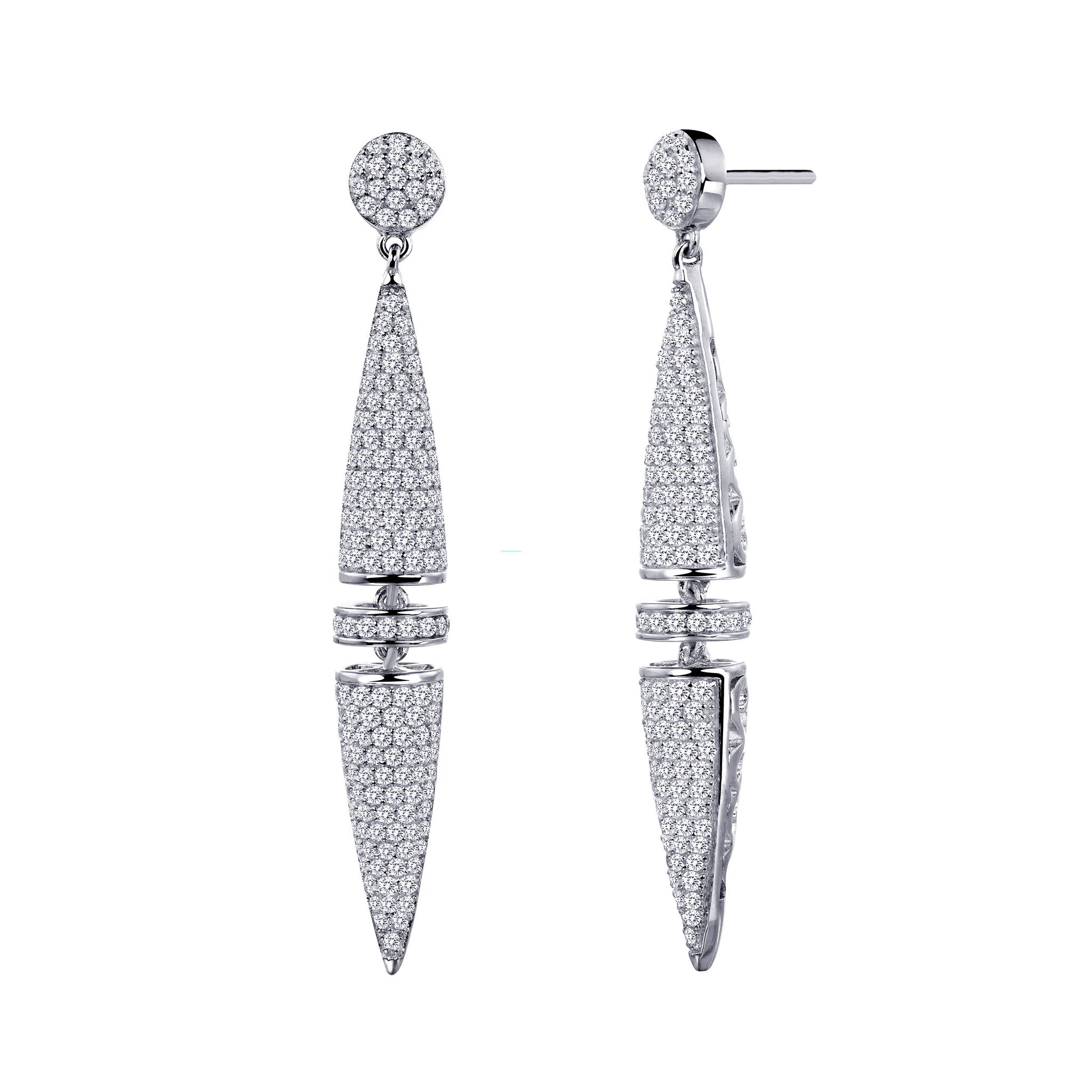 Sterling Silver and Platinum Earrings by Lafonn