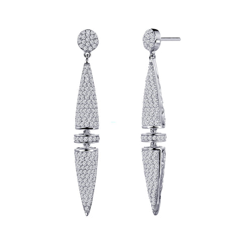 Sterling Silver and Platinum Earrings by Lafonn