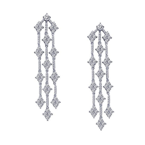 Chandelier Sterling Silver and Platinum Earrings by Lafonn