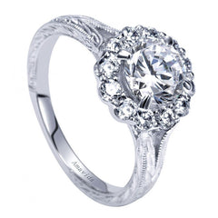 Amavida Platinum Engagement Mounting with Round Halo