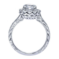 Amavida Platinum Engagement Mounting with Round Halo