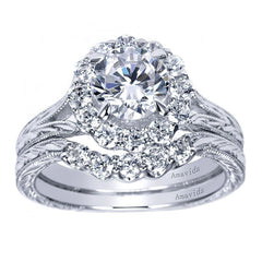 Amavida Platinum Engagement Mounting with Round Halo