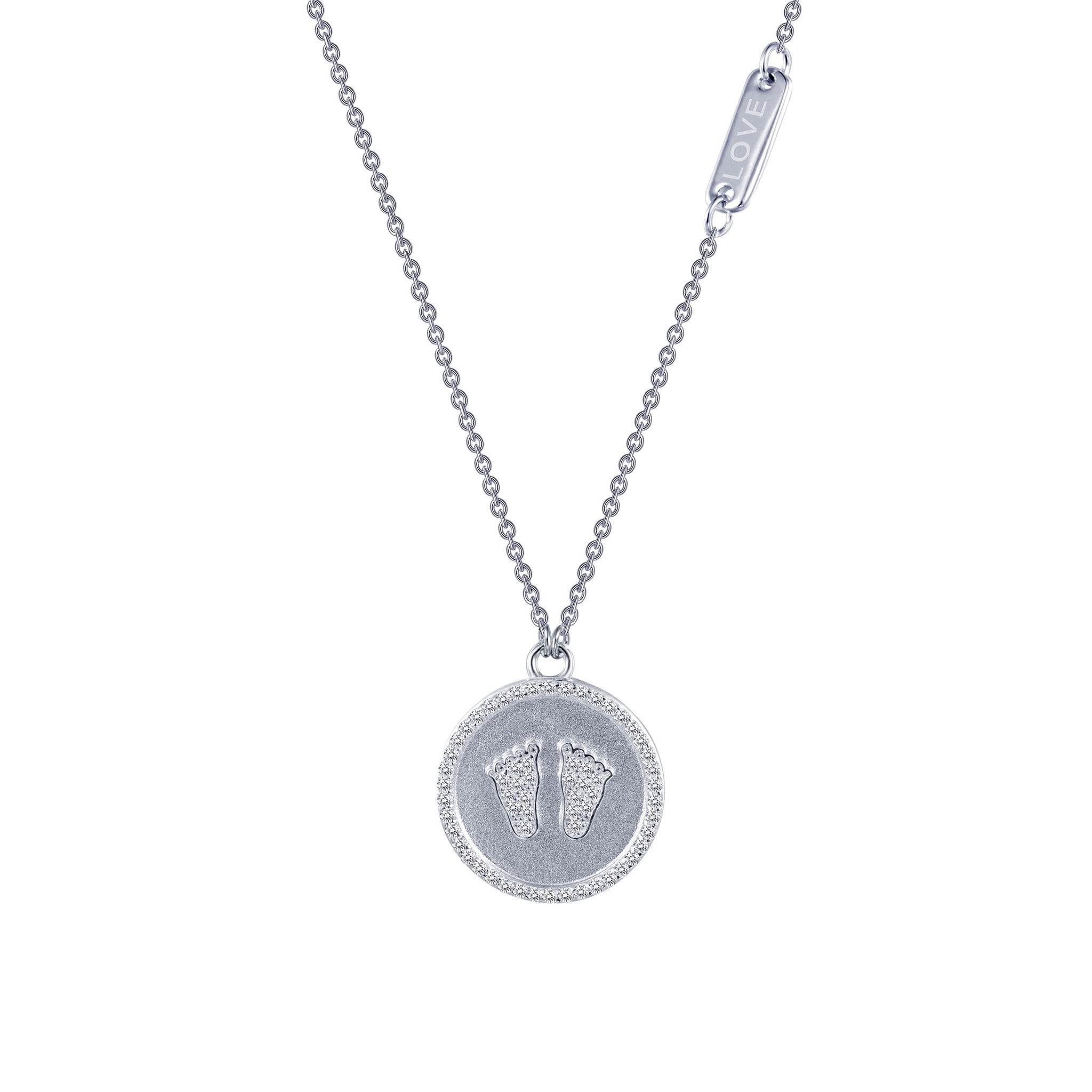 Baby Feet Sterling Silver and Platinum Necklace by Lafonn