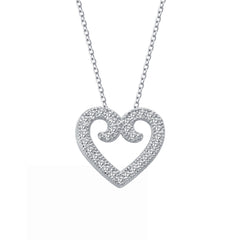 Sterling Silver and Platinum Heart Necklace by Lafonn