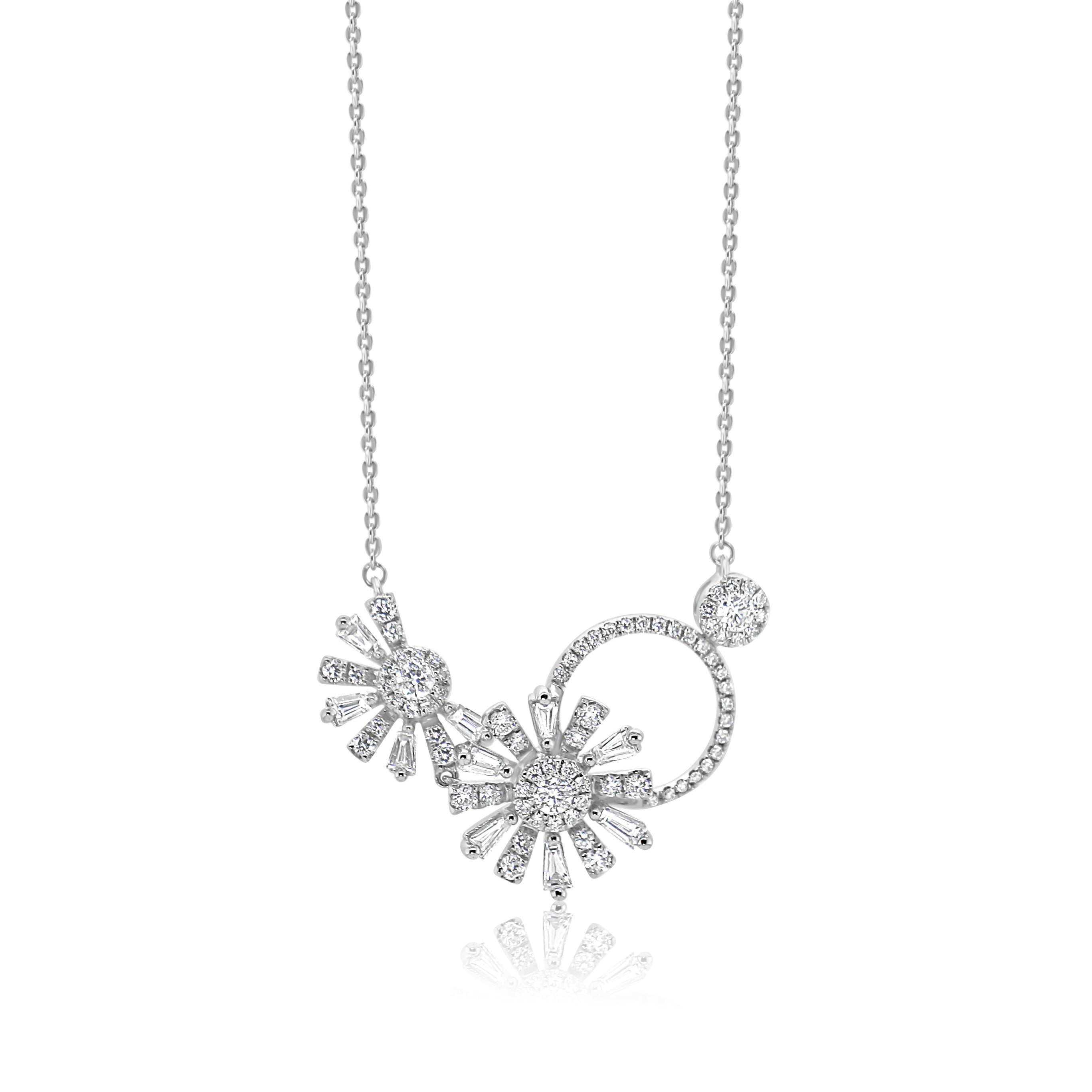 Art Deco Diamond Flower Necklace