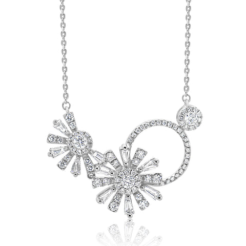 Art Deco Diamond Flower Necklace