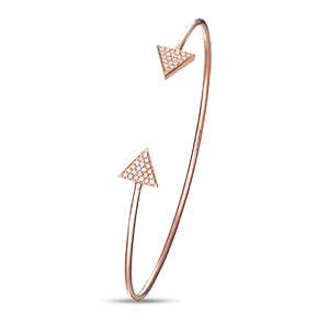 Rose Gold Double Arrow Diamond Bangle by Jewelry Designer Luvente