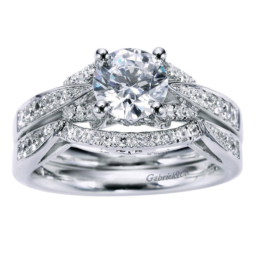 Tapered Pave Design Diamond Engagement Mounting