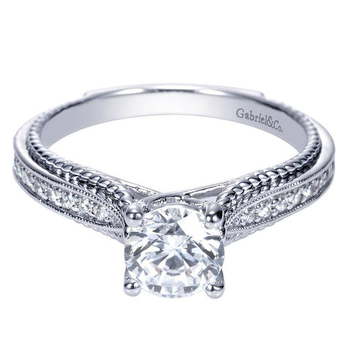 Fancy Tiffany Style Rope Design Diamond Engagement Mounting