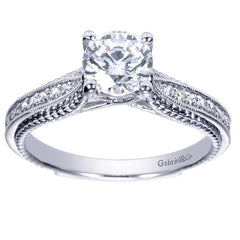 Fancy Tiffany Style Rope Design Diamond Engagement Mounting