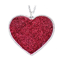 Sterling Silver Red Heart Druzy Pendant