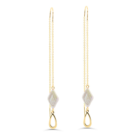 Threader Freshwater Pearls Drop Earrings