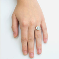 Amavida Platinum Engagement Mounting with Round Halo