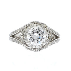 Platinum Braided Halo Engagement Mounting