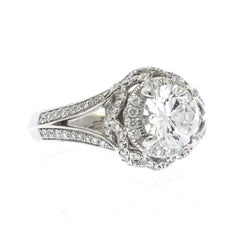Platinum Braided Halo Engagement Mounting