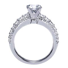Triple Pave Solitaire Design Diamond Engagement Mounting