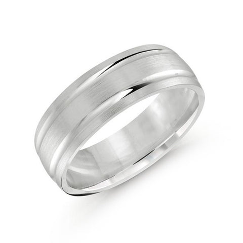 Malo Men's 10k White Gold Wedding Band With Satin Finish