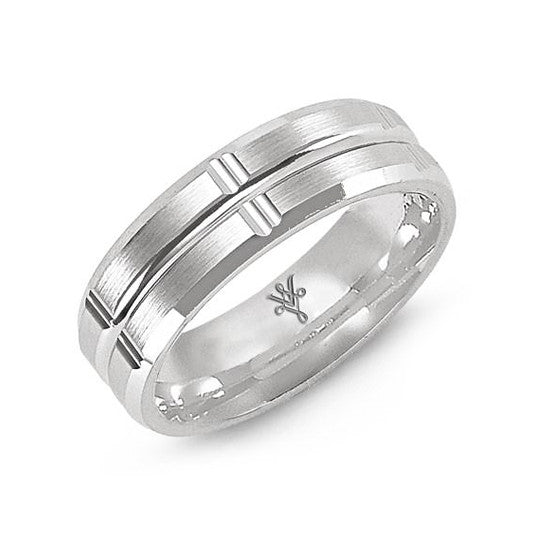 Malo Men's 10k White Gold Wedding Band With Satin Finish