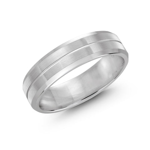 Malo Mens White Gold Wedding Band With Satin Finish