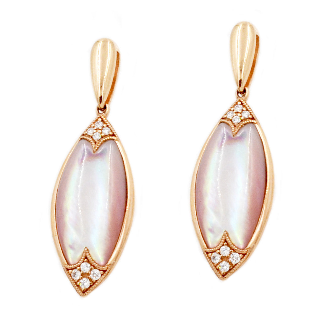 Kabana Rose Gold Mother of Pearl and Diamonds Earrings