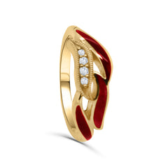 Kabana Lobster Shell Inlay and Diamonds Ring