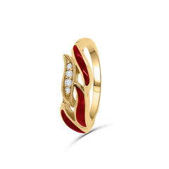 Kabana Lobster Shell Inlay and Diamonds Ring