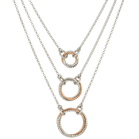 Frederic Duclos Sterling Silver and Rose Gold Necklace