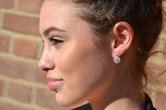 Octagon Shaped Diamond Fashion Earrings