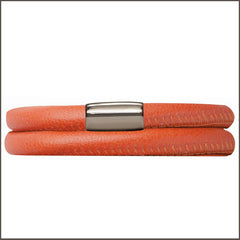 Endless Personalized Collection Orange Leather Bracelet with Sterling Silver Clasp