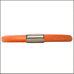 Endless Personalized Collection Leather Bracelet in Trendy Orange with Sterling Silver Clasp