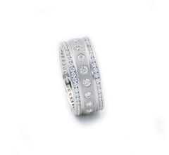 Men's Platinum Diamond Wedding Band Eternity Style