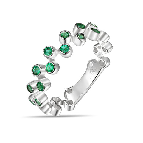 White Gold and Emeralds Fashion Band by Jewelry Designer Luvente
