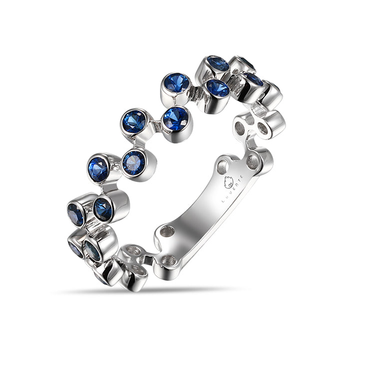 White Gold Sapphires Fashion Band by Jewelry Designer Luvente  