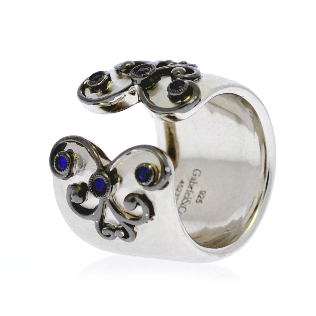 Sterling Silver and Sapphires Ring