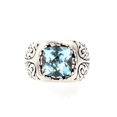 Sterling Silver and Sky Blue Topaz Fashion Ring