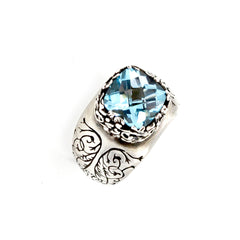 Sterling Silver and Sky Blue Topaz Fashion Ring