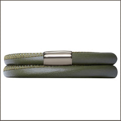Endless Personalized Collection Leather Bracelet in Olive with Silver