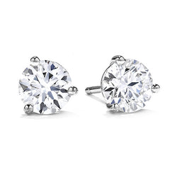 Round Brilliant Diamonds Studs in Three Prong Setting