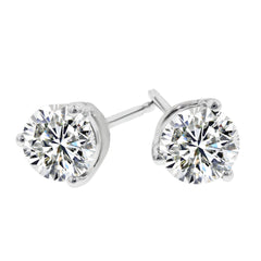 Round Brilliant Diamonds Studs in Three Prong Setting